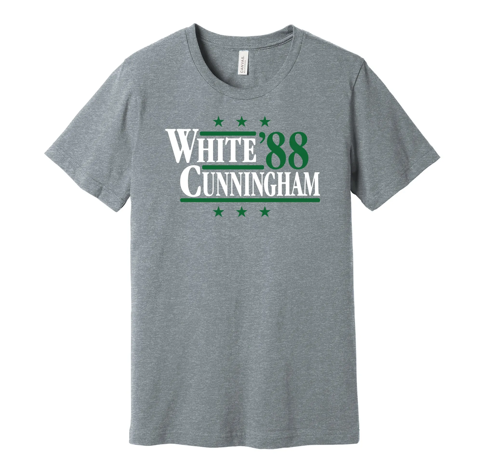 White & Cunningham '88 - Philadelphia Football Legends Political Campaign Parody T-Shirt - Hyper Than Hype Shirts