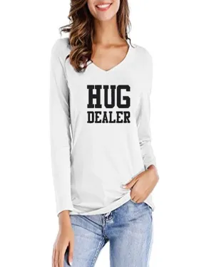 White Cotton Hug Dealer Printed T-Shirt For Her