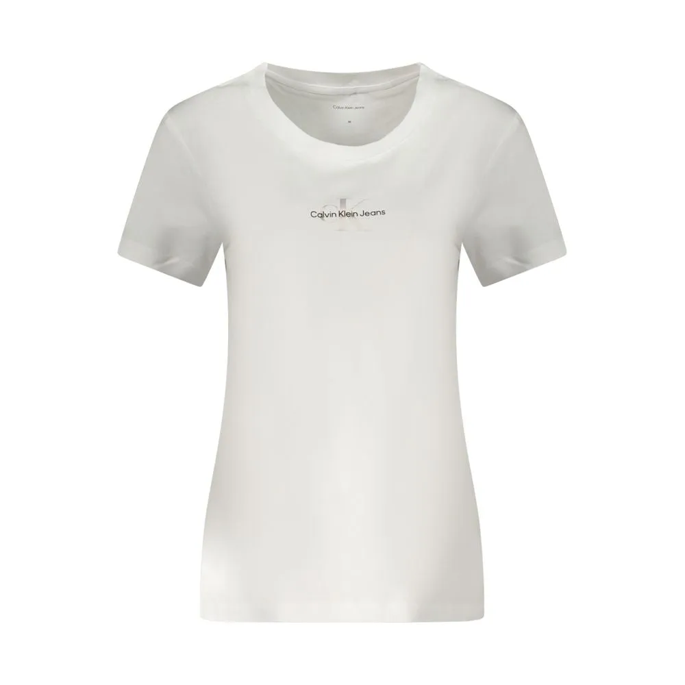 White Cotton Women T-Shirt