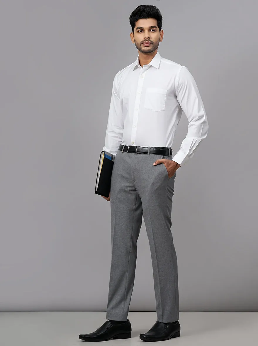 White Solid Tailored Fit Semi Casual Shirt | JadeBlue