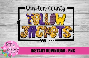 Winston County Yellow Jackets PNG - Yellow jackets PNG - Instant Download - Digital Download