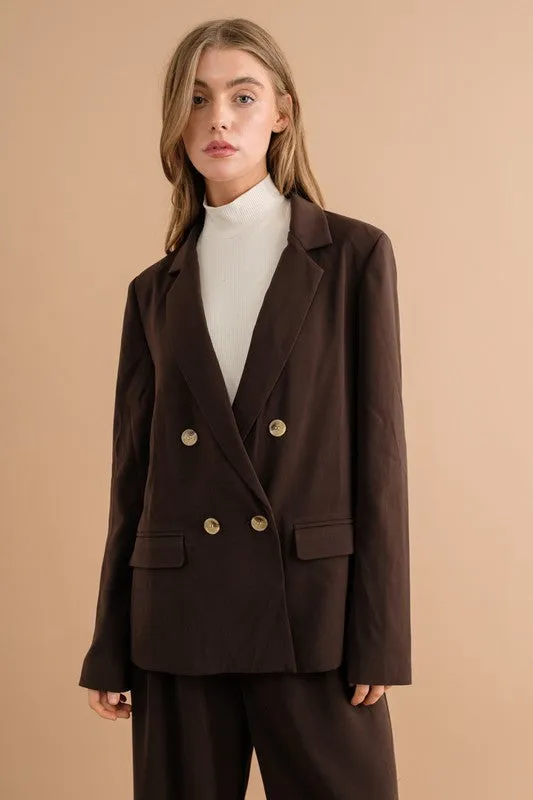 Women's Double Button Blazer Jacket