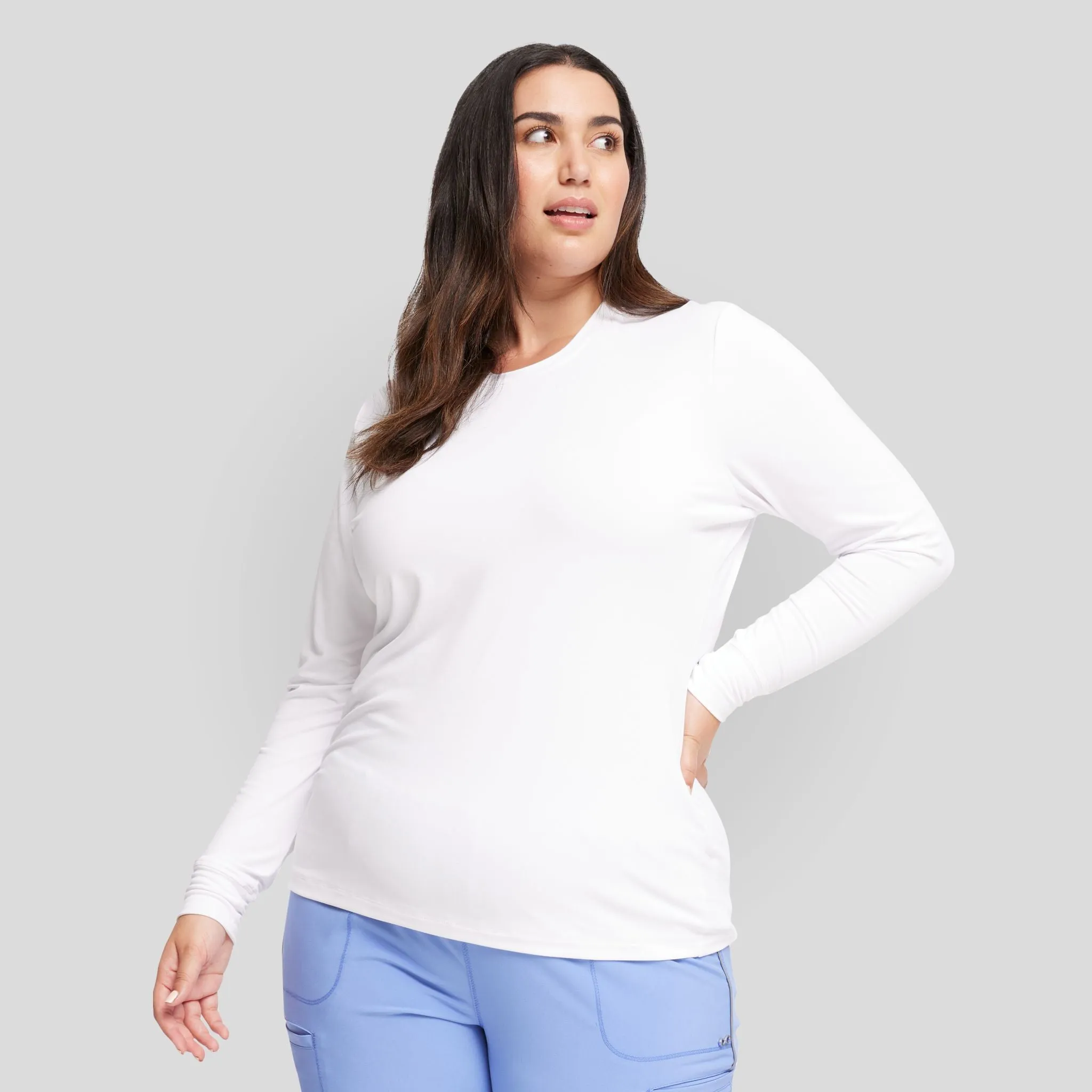 Women's Long Sleeve Underscrub T-Shirt | White