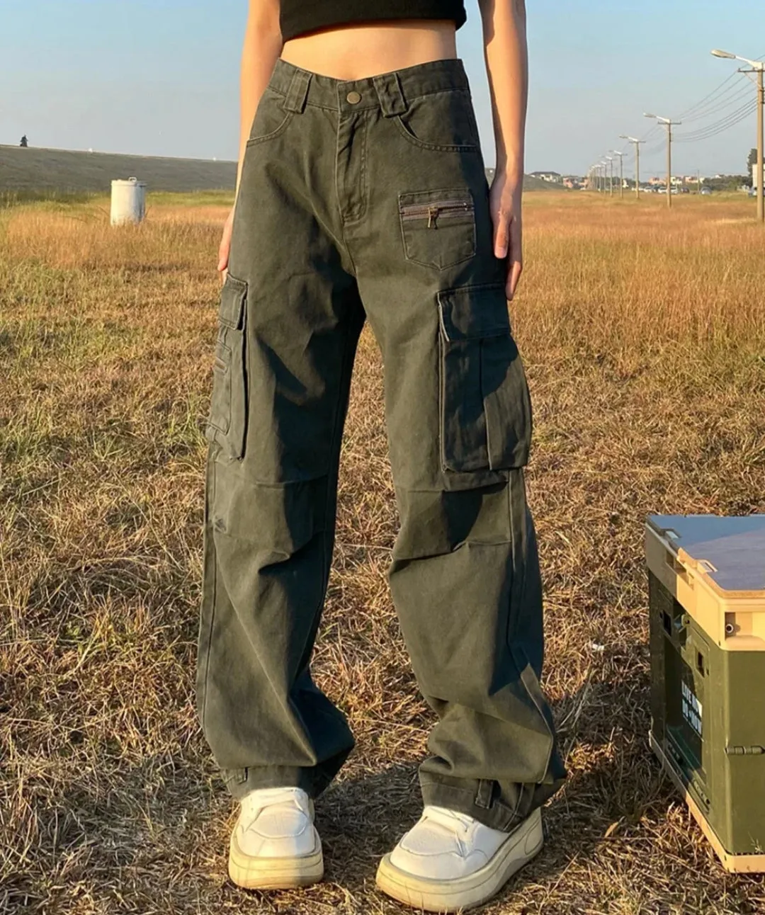 Women's Solid Color Cargo