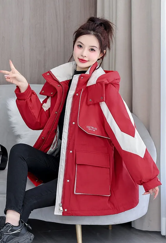 Women's Stylish and Windproof Stain-resistant Zip-up Puffer Jacket