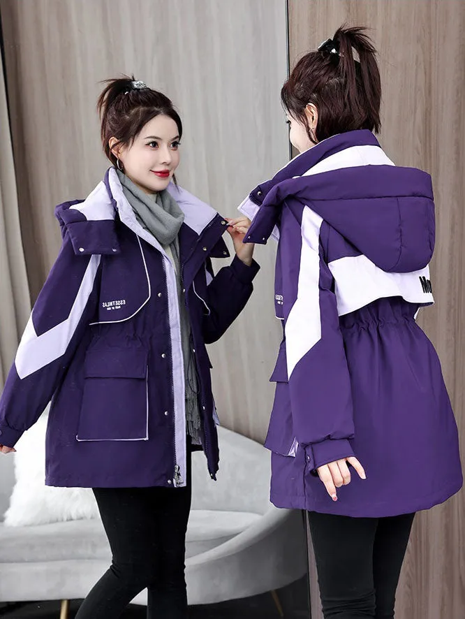 Women's Stylish and Windproof Stain-resistant Zip-up Puffer Jacket