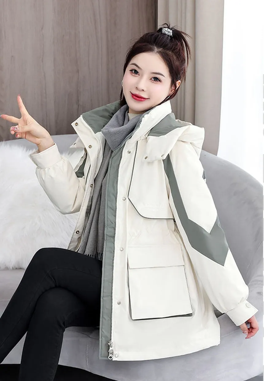 Women's Stylish and Windproof Stain-resistant Zip-up Puffer Jacket