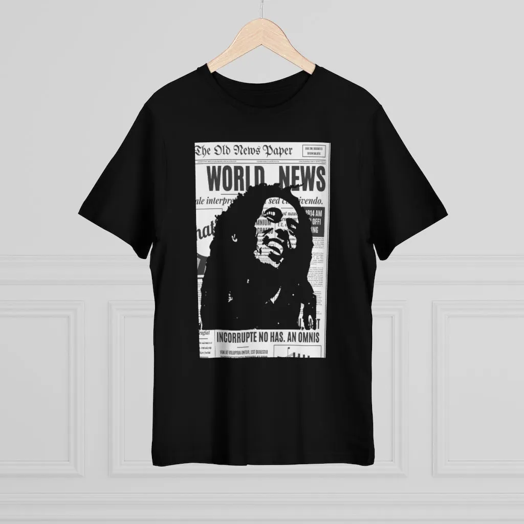 World News BOB MARLEY Unisex Deluxe T-shirt (full face on black)