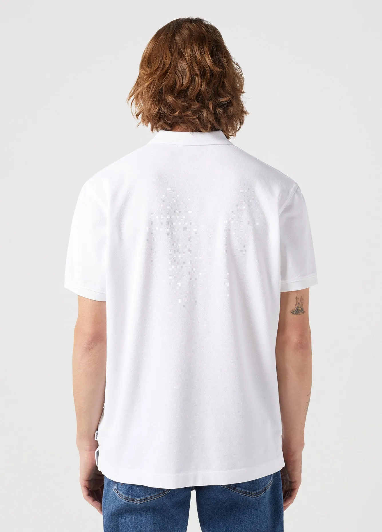 Wrangler Men's Short Sleeve Polo T-Shirt In White