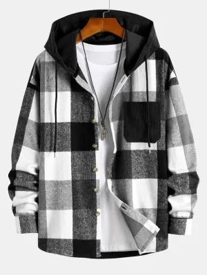 Xavier - relaxed fit flannel men's hooded sweatshirt