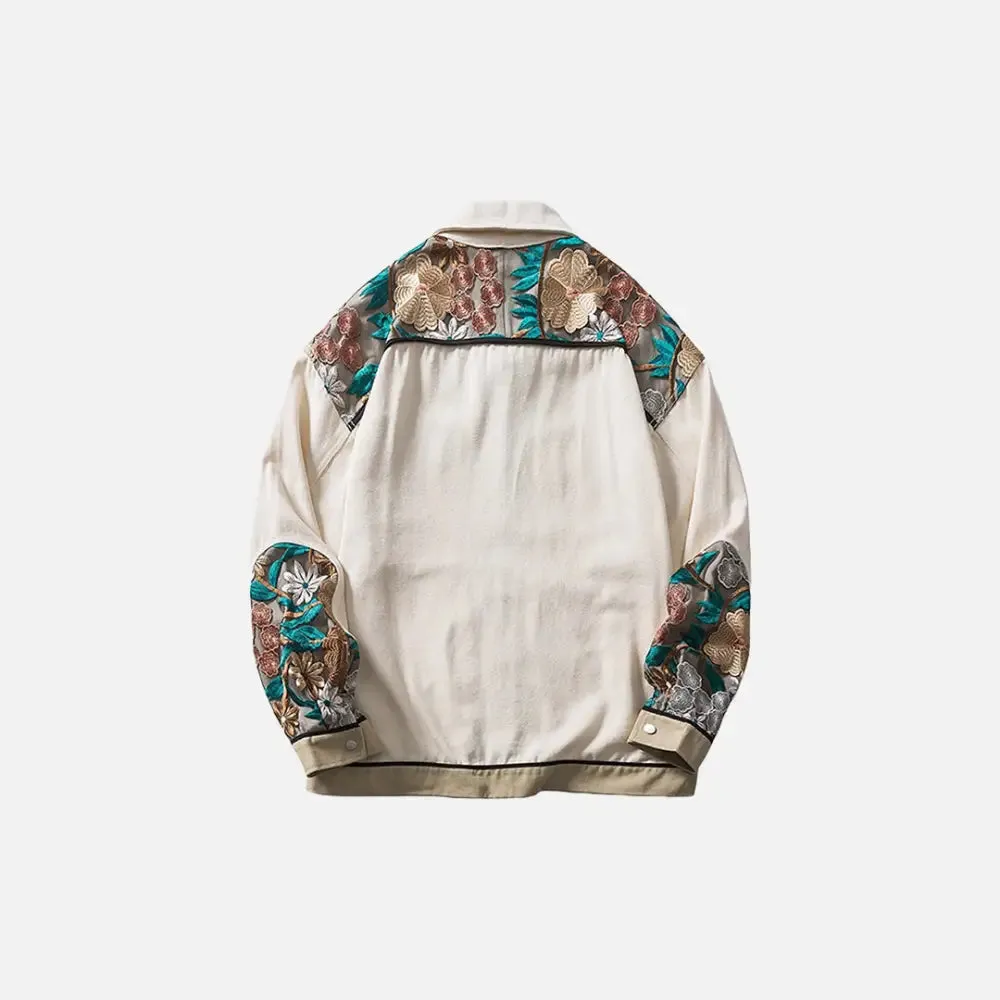 Y2K Floral Denim Jacket in Relaxed Fit for Stylish Comfort