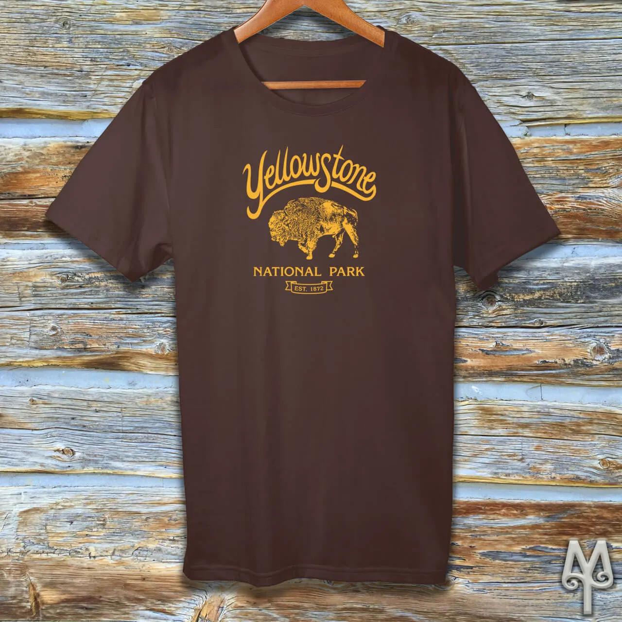 Yellowstone Bison, gold logo t-shirt