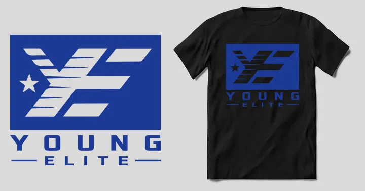 Young-Elite Blue & Black Male T-shirt