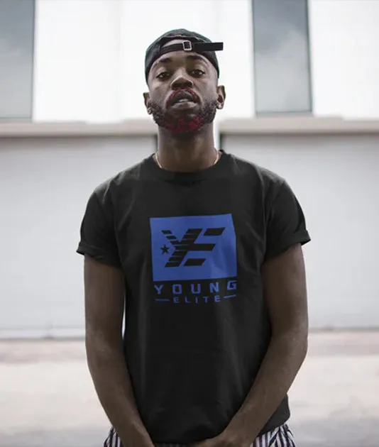 Young-Elite Blue & Black Male T-shirt