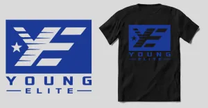 Young-Elite Blue & Black Male T-shirt