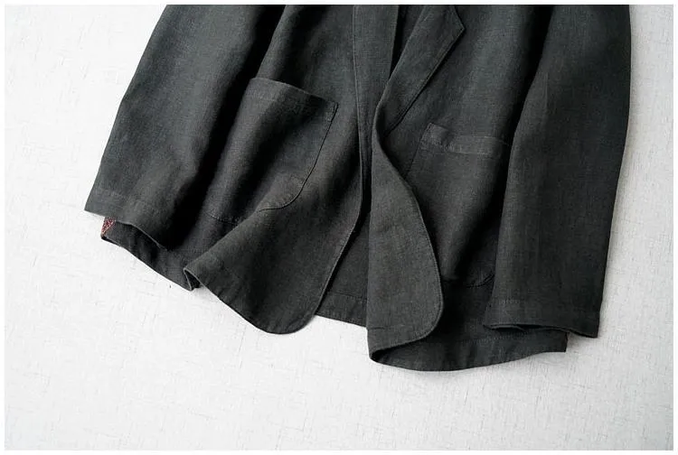 Yuko Causal Cotton Linen Oversized Blazer - 2 Colors